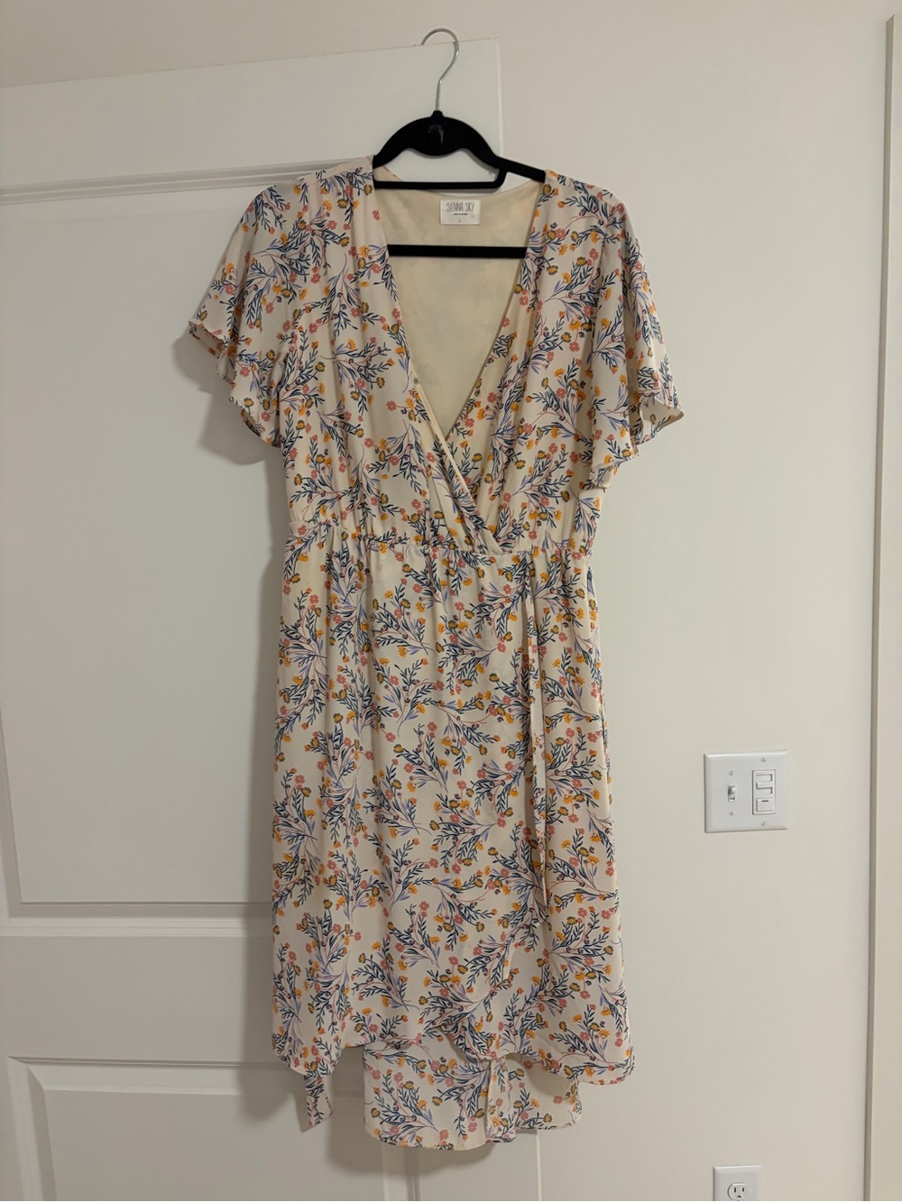 Sienna Sky Cream Floral High-Low Wrap Dress